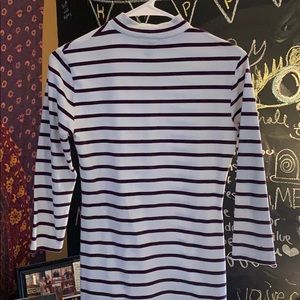 Maroon + white horizontal stripe stretchy bodycon